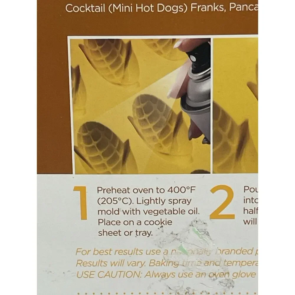 NEW!-Mobi 12 Corn Dog Mini Sticks Oven Safe Silicone Mold 9.5